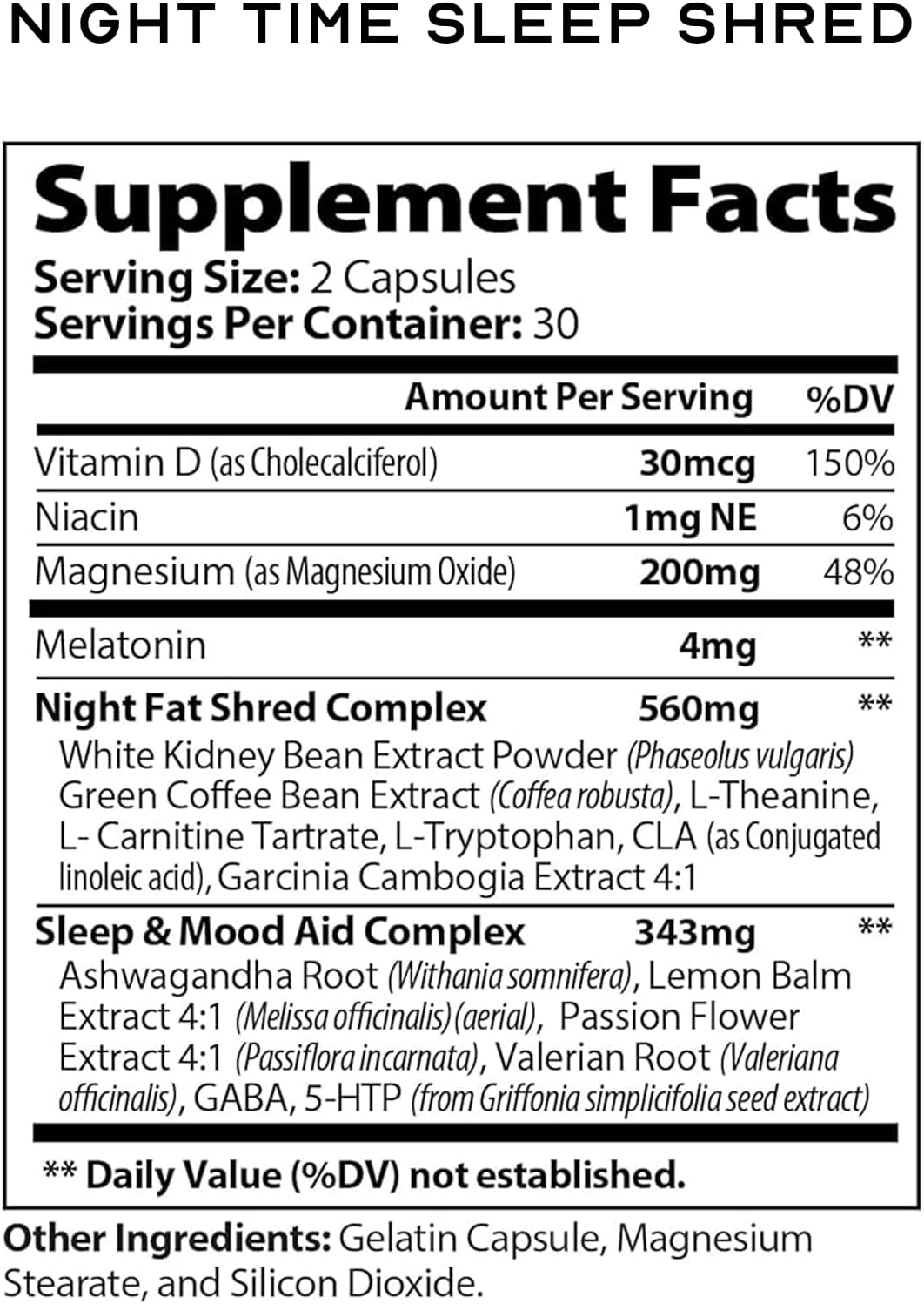 Weight Loss Pill Night Time Sleep Shred Fast Fat Burner, Appetite Suppressant Aid Carb Blocker Metabolism Booster Support Supplement for Women Men with Melatonin White Kidney Bean Ashwagandha 60 Caps - Image 7
