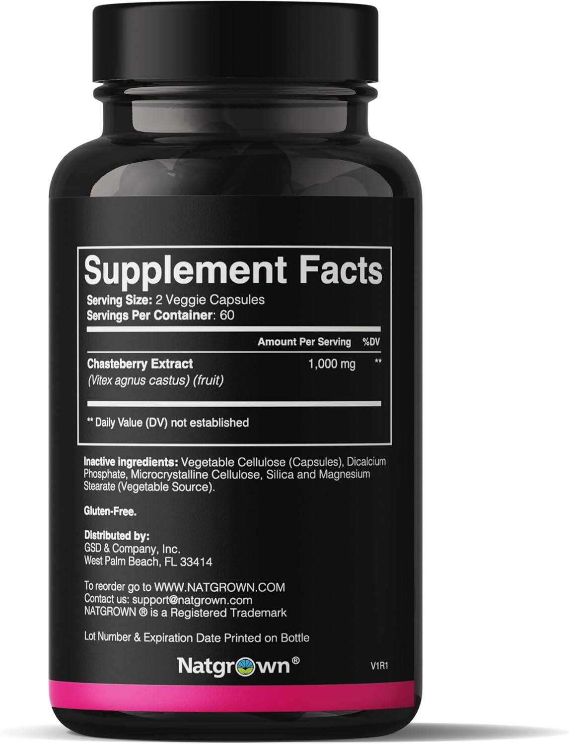 Natgrown Vitex Chasteberry Supplement for Women 1,000 mg - Supports Hormone Balance & Fertility - Agnus Castus Chaste Tree Vitex Berry Fruit Extract Capsules - 120 Ct - Image 2