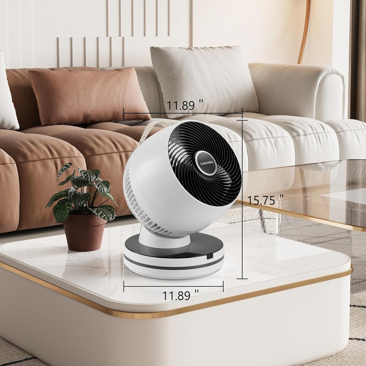 Air Circulator Fan 0dB Quiet 15.75 Inch Table Fans for Bedroom, 12 Speeds, 12H Timer, Auto Temperature Control Oscillating Fan Desk Fan with Remote for Home Office Dorm - Image 2