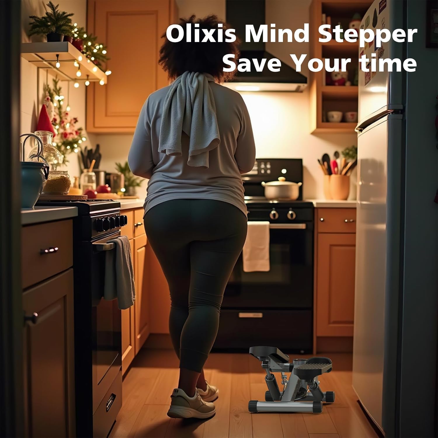 OLIXIS Steppers for Exercise At Home Workout Equipment, Mini Stepper Exercise Machine for Senior Citizens, Twist Stepper with Resistance Bands, Cardio Weight Loss Equipment Home Fitness - Image 6