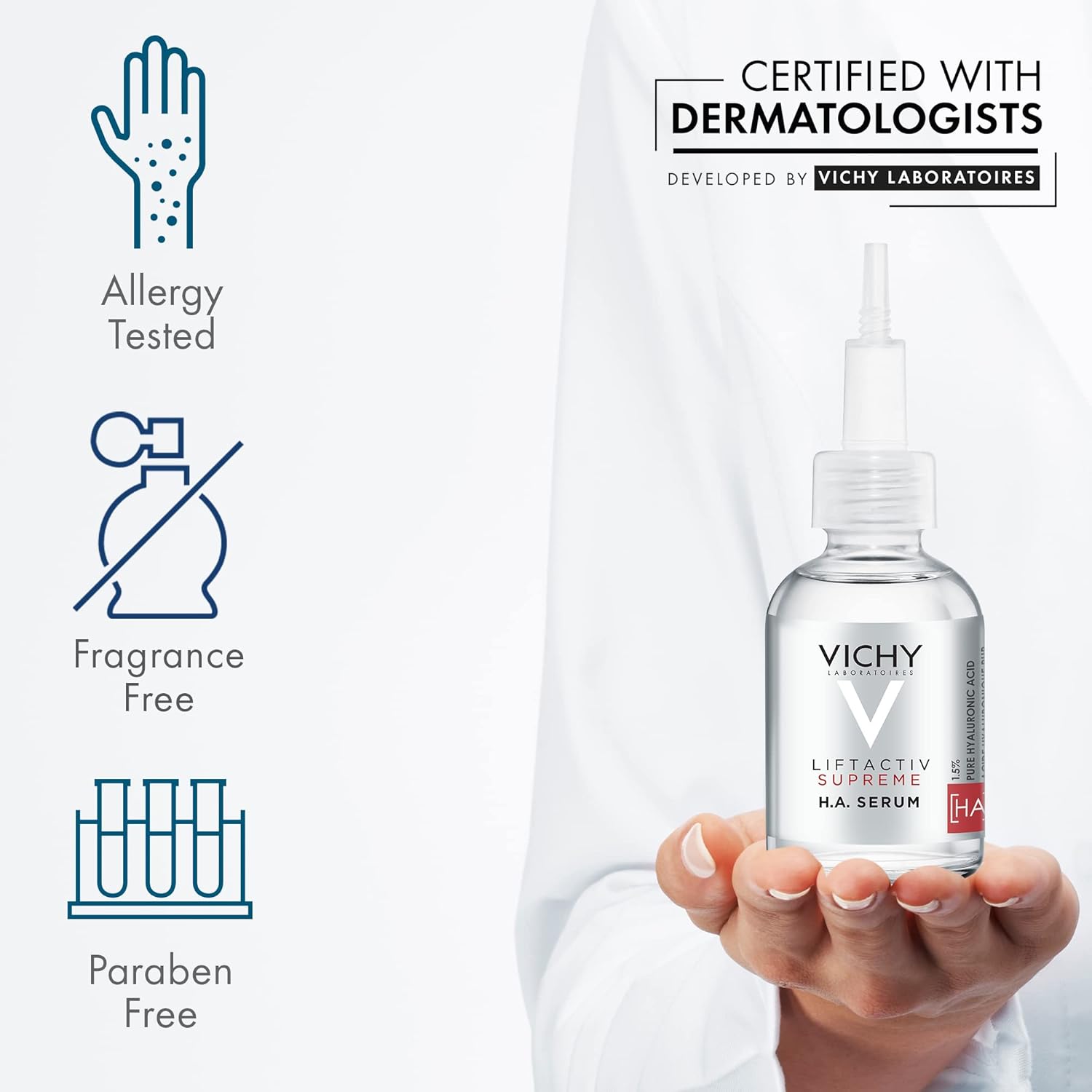Vichy LiftActiv H.A. Wrinkle Corrector, Hyaluronic Acid Serum For Face, 1.5% Hyaluronic Acid + Vitamin C, Hydrating Serum, Plumping & Firming, Anti Aging Serum For Wrinkles & Fine Lines - Image 6