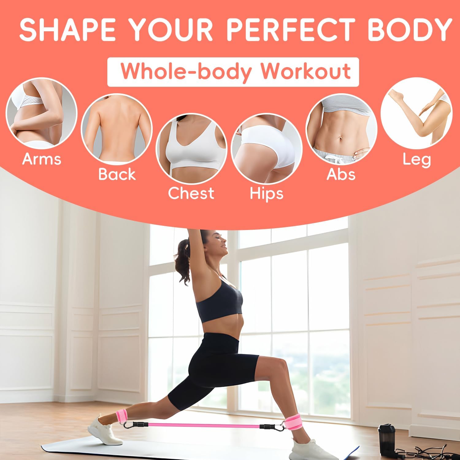 11 Pcs Ankle Resistance Bands with Cuffs, Glutes Workout Ankle Weights for Women Working Out, Exercise Bands Set with Ankle Straps for Leg Butt Exercise Equipment - Perfect for Home Workouts - Image 2