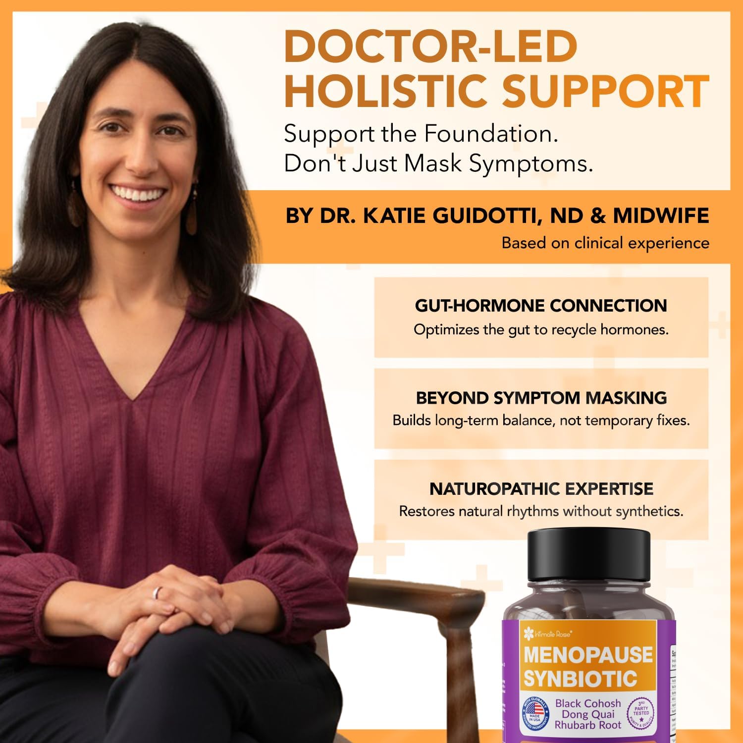 Complete Menopause Support Supplement for Women | Menopause Synbiotic with Black Cohosh, Dong Quai, Rhubarb Root | Helps Easing Hot Flashes, Night Sweats, Restful Sleep | 60 Capsules - Image 3