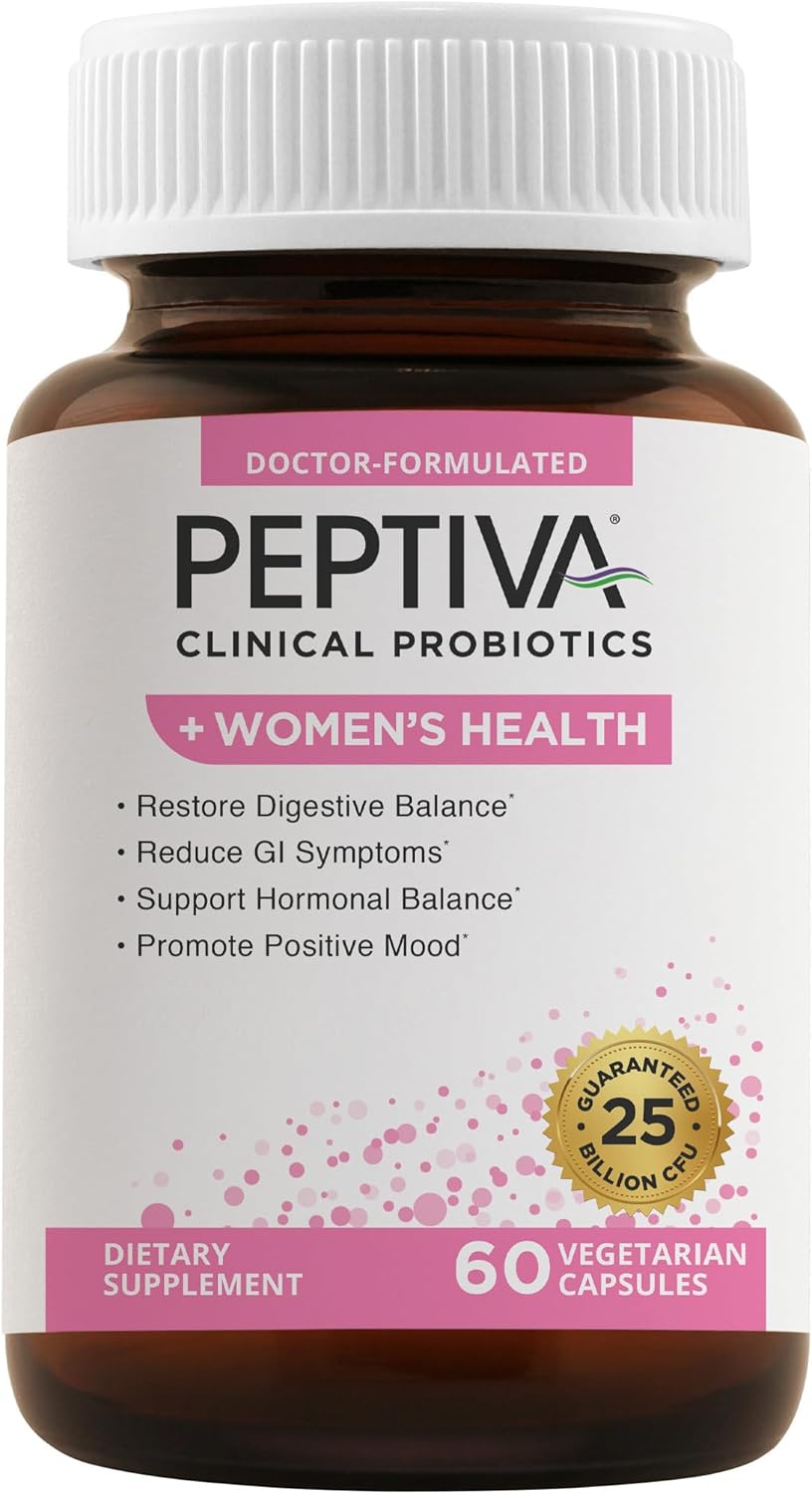Peptiva Probiotics for Women's Health - Women's Probiotic and Digestive Support, 25 Billion CFU, Multi-Strain Probiotic, Lactobacillus Acidophilus, Bifidobacterium - 60 Vegetarian Capsules - Image 2