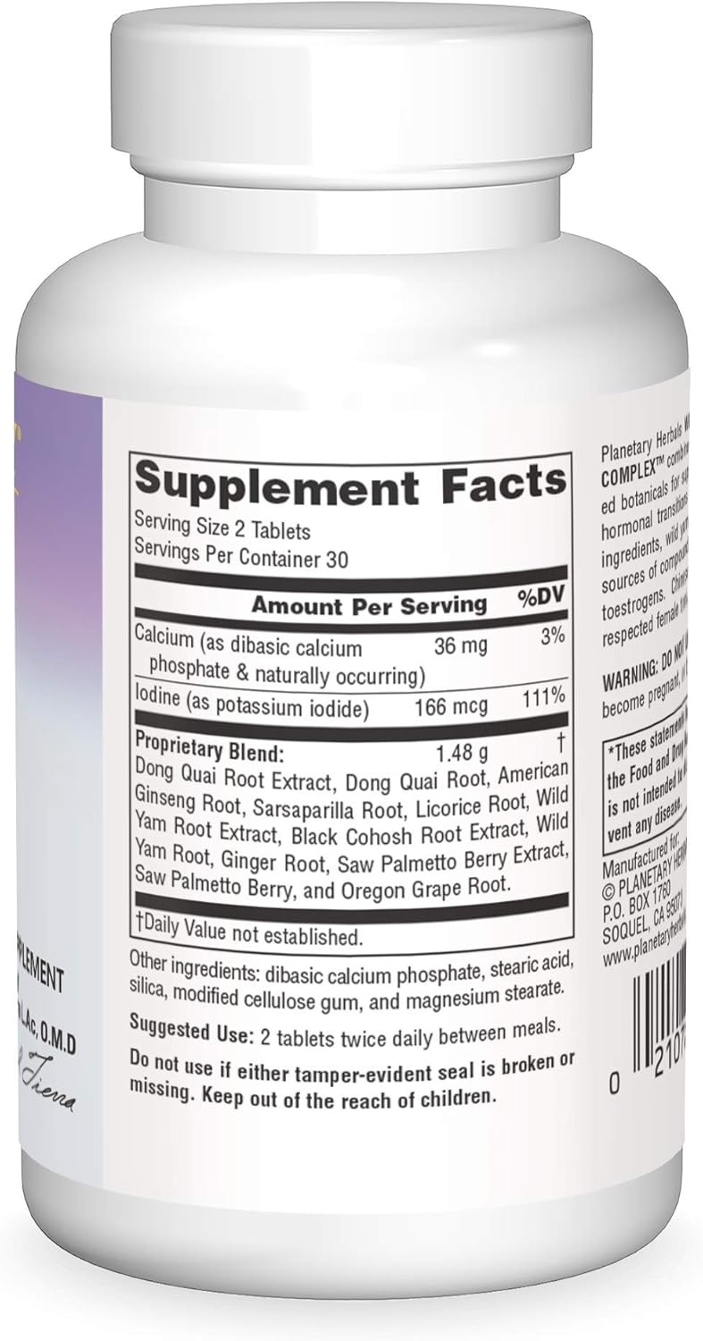 Planetary Herbals Wild Yam-Black Cohosh Complex Tablets, 60 Count - Image 3