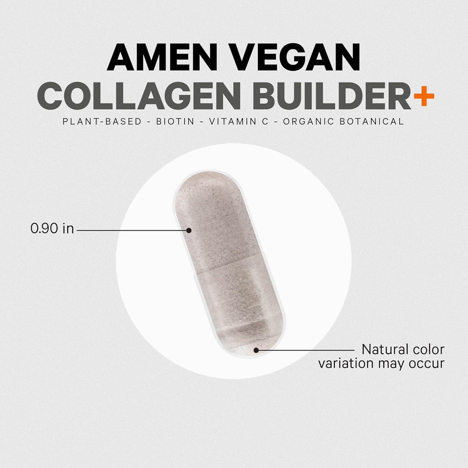Amen Plant-Based Vegan Collagen Builder Supplement - Organic Whole Foods, Lutein, Vitamin C, Biotin, Lysine, Proline Collagen Boosters - Organic Cranberry, Lemon, Strawberry - Once A Day - 30 Capsules - Image 6