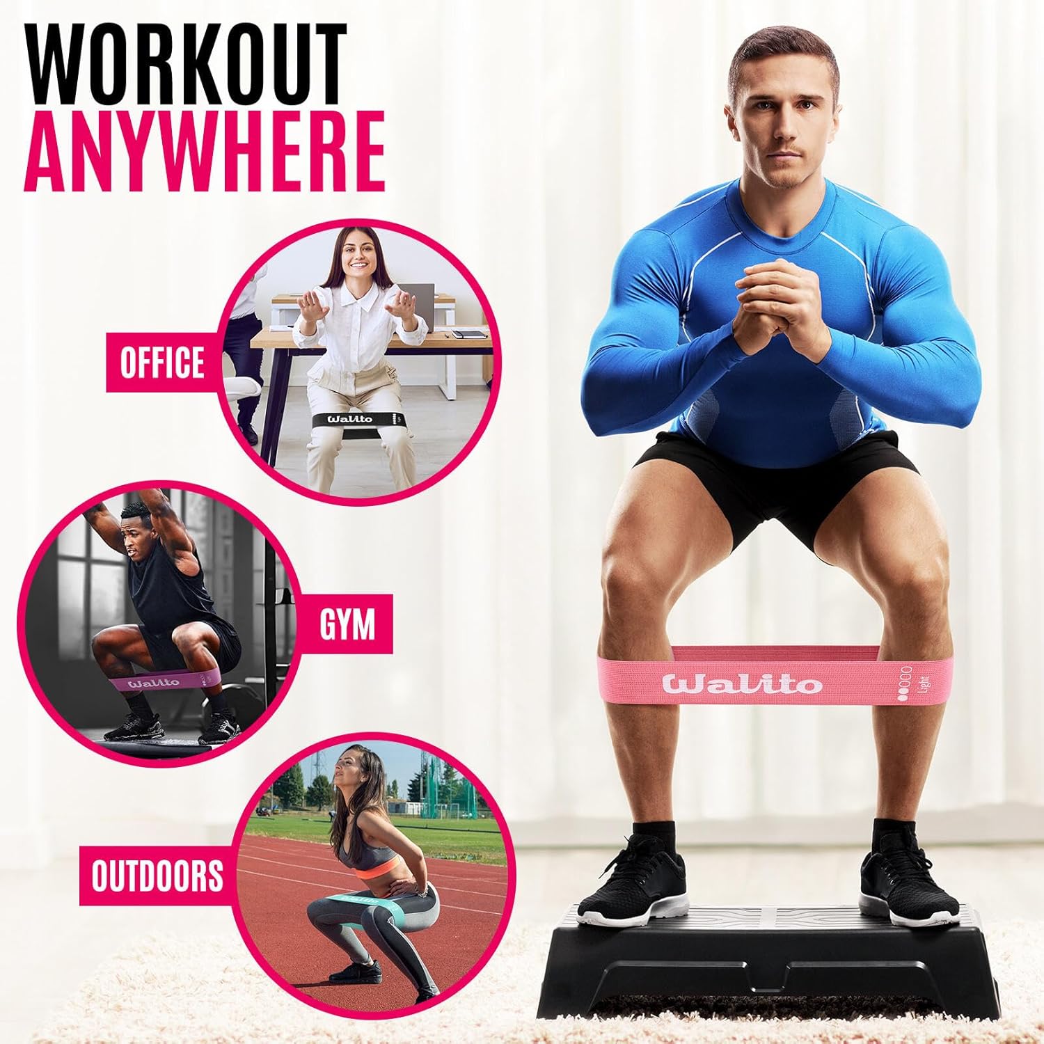 Fabric Resistance Bands for Working Out - Booty Bands for Legs -Glutes Training for Women and Men - Exercise Bands for Squats, Yoga, Physical Therapy -Home Gym Fitness - Image 3