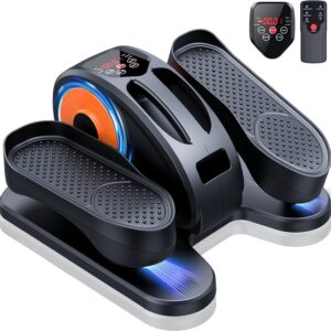 GUGTTR Under Desk Elliptical Machine, Electric Elliptical Leg Exerciser for Seniors Fully Assembled, Quiet & Portable Electric Seated Pedal Exerciser with Remote Control & 12 Adjustable Speeds