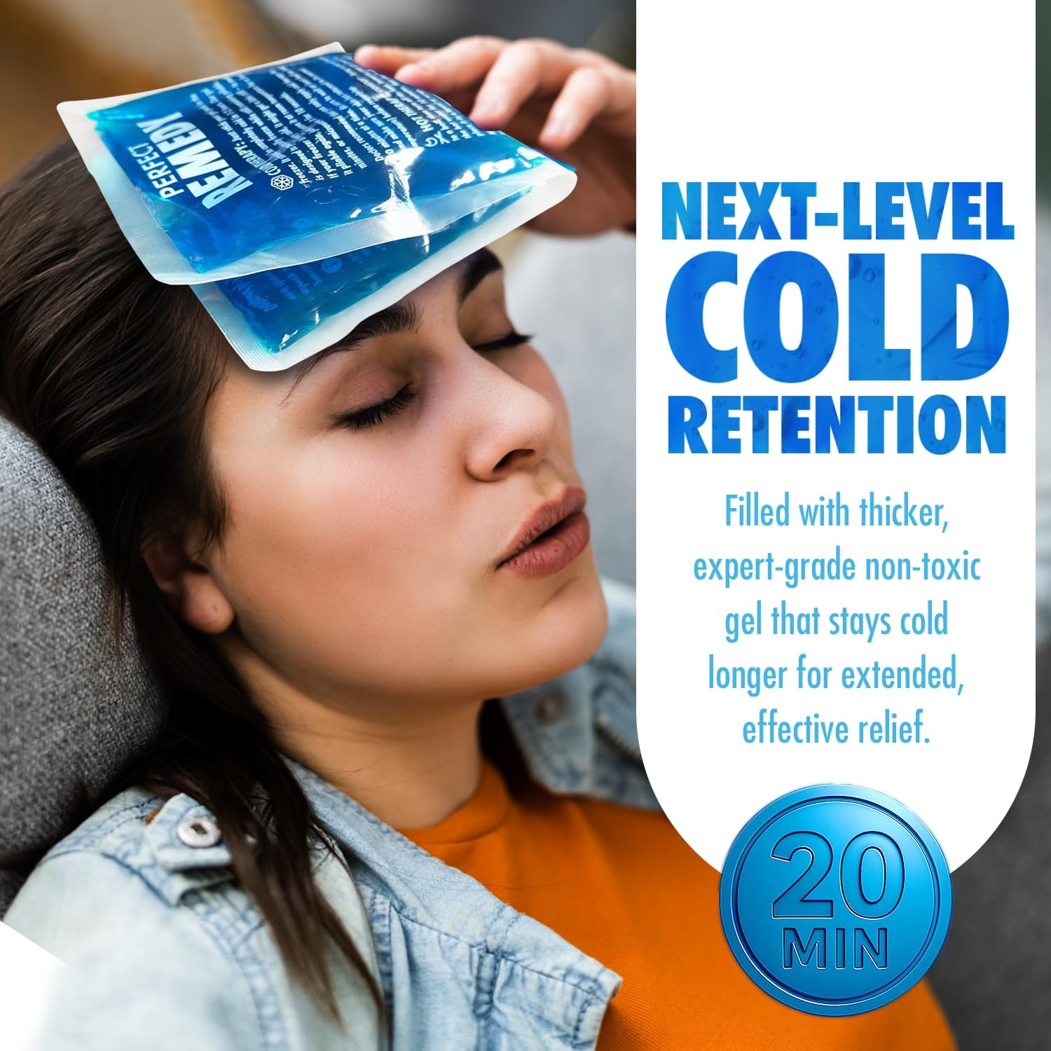 Perfect Remedy Reusable Gel Ice Pack 2-Pack – Hot & Cold Therapy Packs for Pain Relief, Flexible Leakproof Ice Packs for Injuries, Swelling, Muscle Recovery (Blue) - Image 5