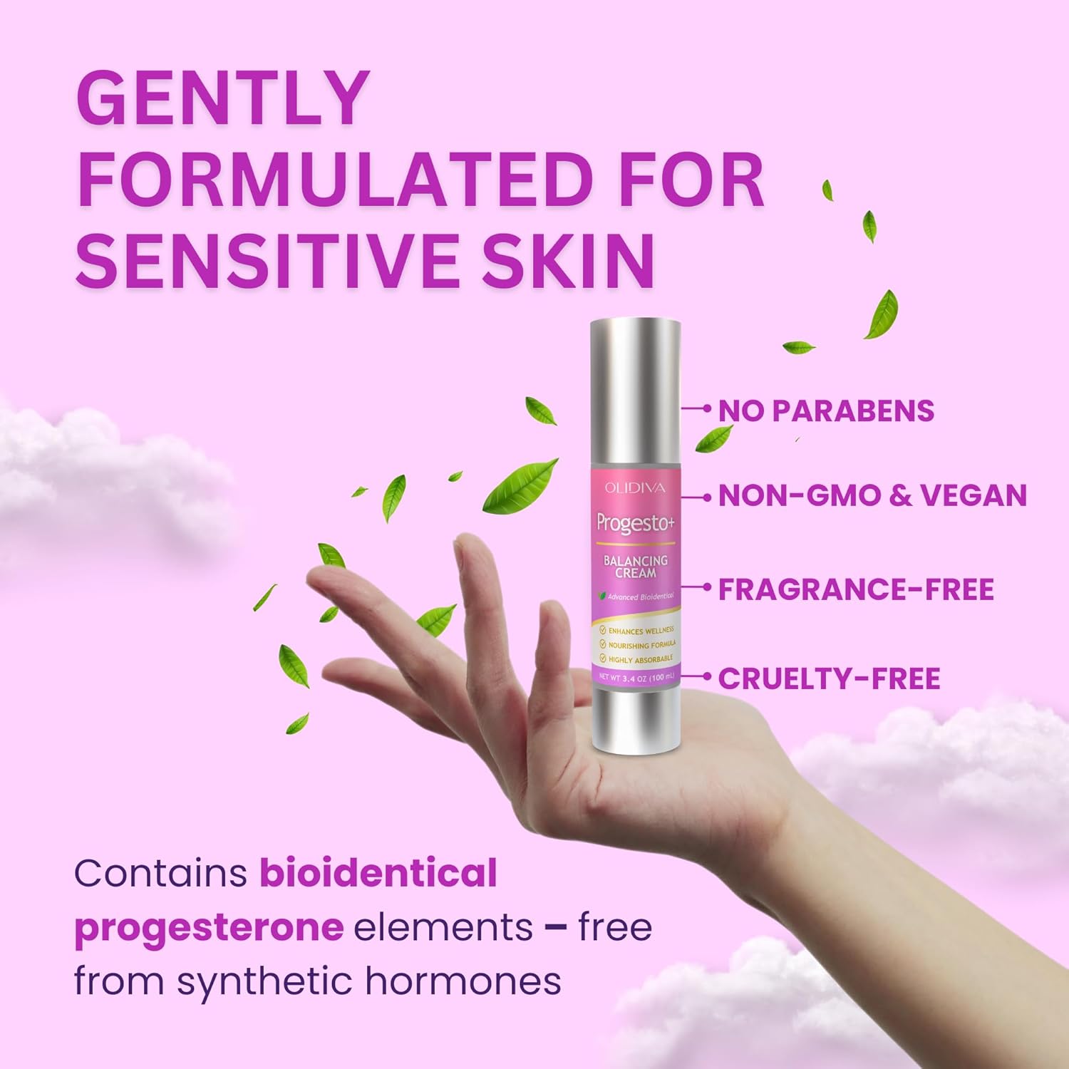 Progesto+ Cream | Bioidentical Hormone Support & Synthetic Progesterone Free | For PMS & Menopausal Comfort 100g / 3.4 oz (3 Month Supply) - Image 5