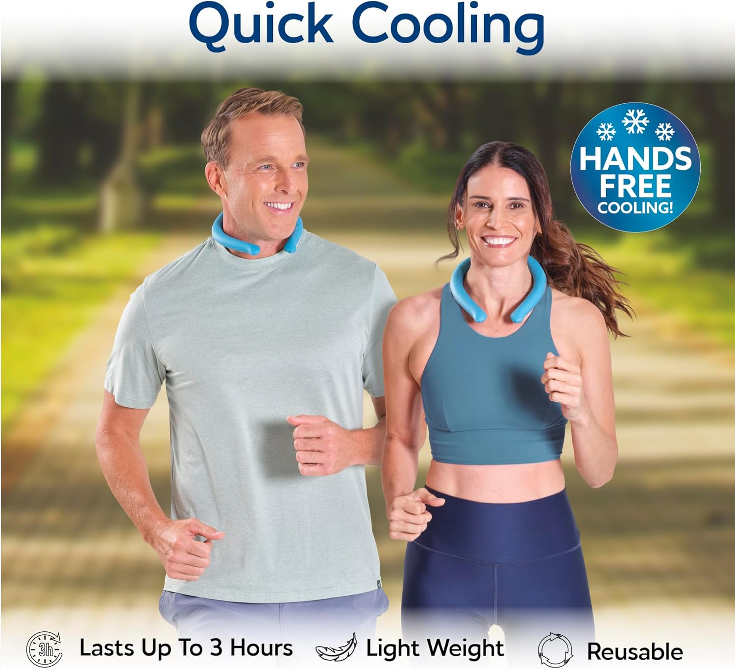 Arctic Air Neck Chill, Neck Cooling Tube, Hands Free Cooling, Quick Freeze Gel, Wearable Body Coolers for Hot Weather, Reusable, Adjustable Fit, 3 Pack - Image 2
