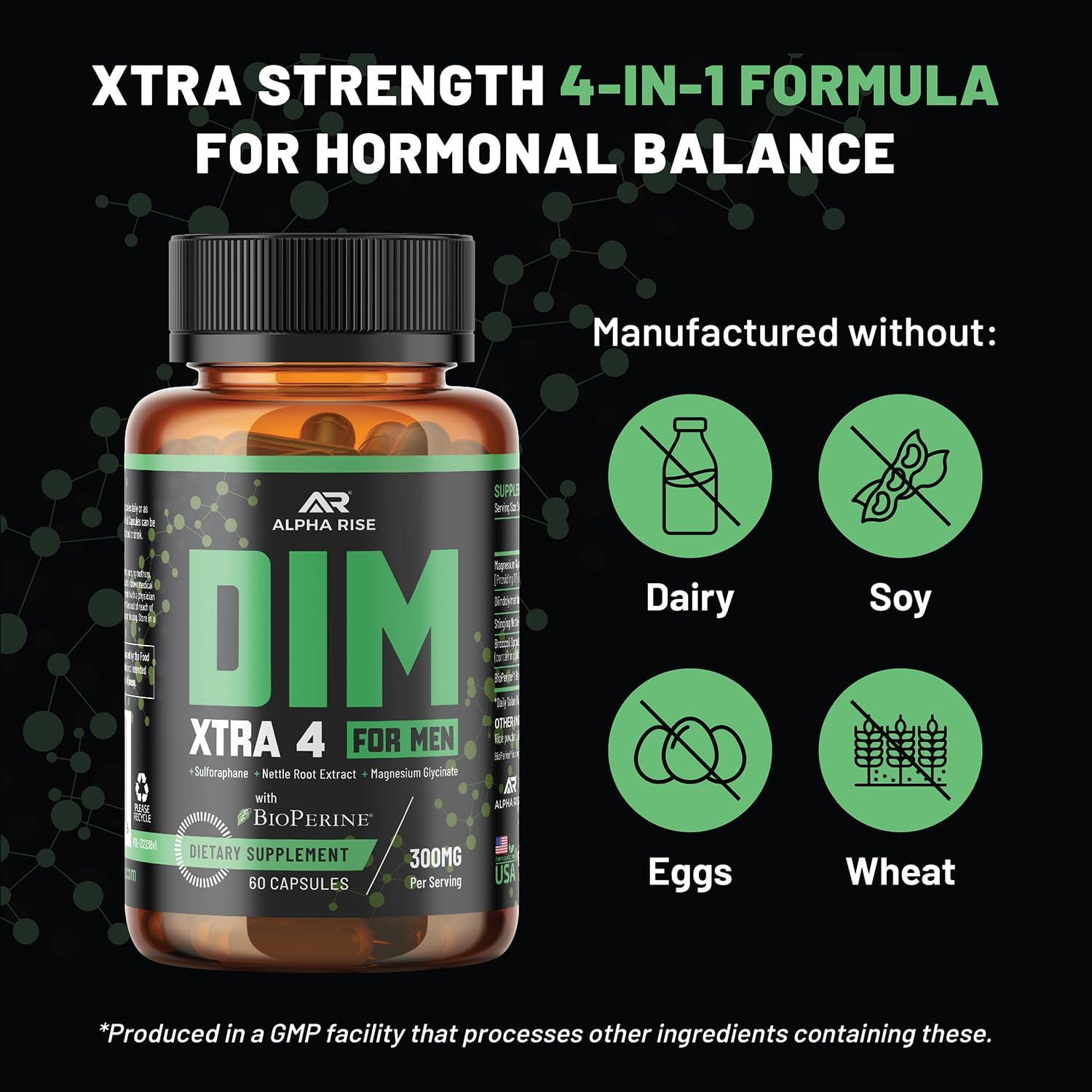 DIM XTRA 4 for Men | 300mg DIM Estrogen Blocker & Aromatase Inhibitor with Nettle Root - Image 7