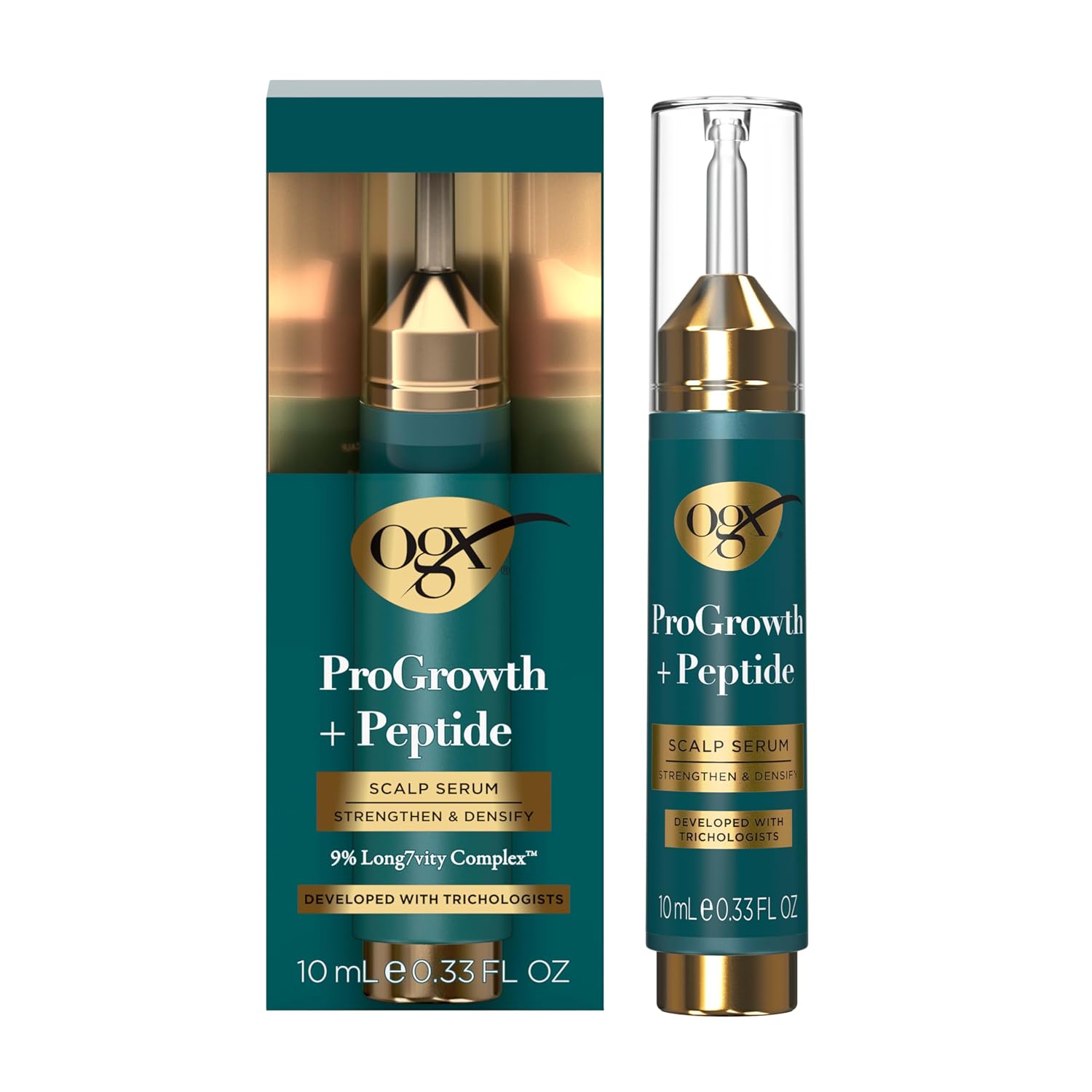 OGX ProGrowth + Peptide Scalp Serum, Strengthens & Densifies by Hydrating the Scalp and Reinforcing Roots to Support Natural Hair Growth, 0.33 fl. oz - Image 9