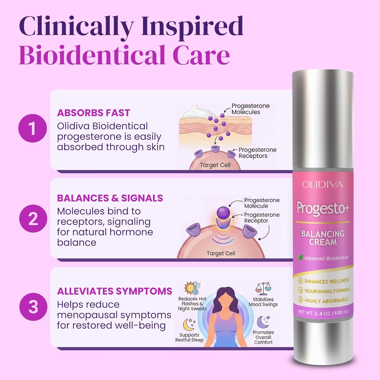 Progesto+ Cream | Bioidentical Hormone Support & Synthetic Progesterone Free | For PMS & Menopausal Comfort 100g / 3.4 oz (3 Month Supply) - Image 3
