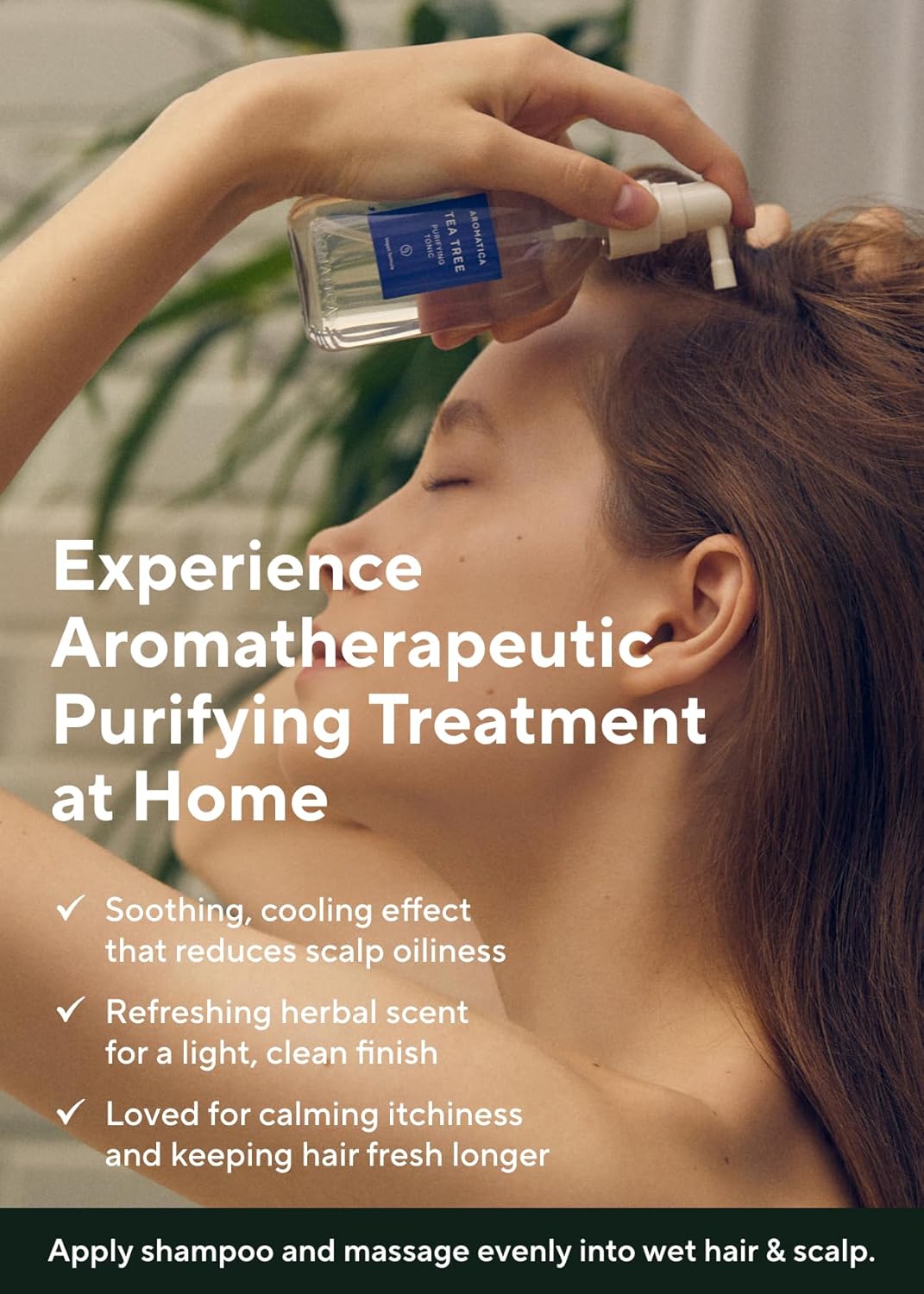 AROMATICA Tea Tree Purifying Tonic, Paraben, Silicone, Sulfate-free | Vegan | Soothing & Cooling Tonic for Your Scalp | Helps Hair Look Healthier and Nourished | Natural Ingredients Only (3.38oz) - Image 6