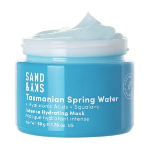 Sand & Sky Face Mask Hydrating Skincare with Hyaluronic Acid - Tasmanian Spring Water Intense Hydration Facial Mask, Skin Barrier Repair, Soothes Redness, Anti Aging Sleeping Mask, Australian Beauty