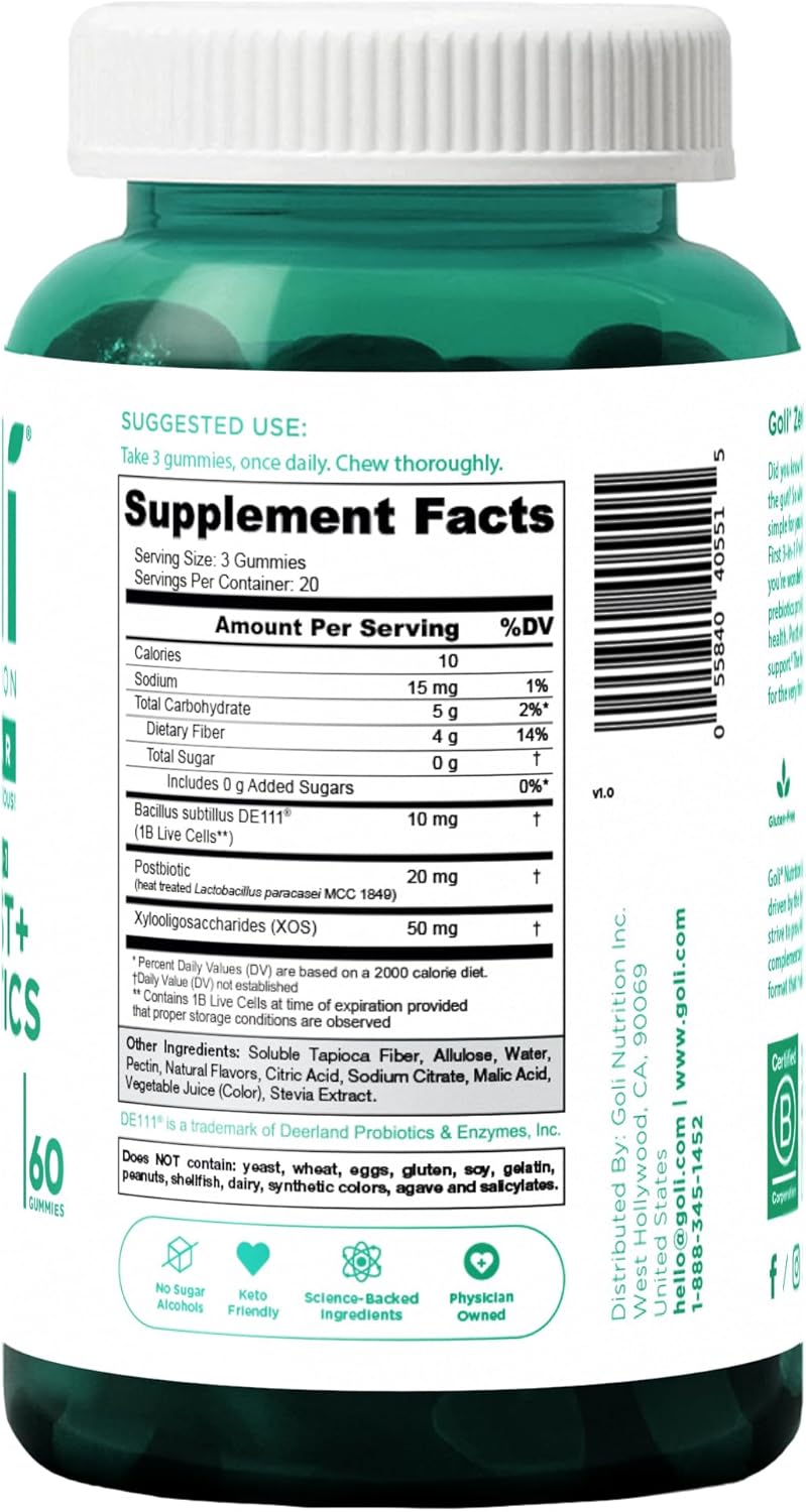 Goli Zero Sugar Trio - World's First 3-in-1 Pre, Post, Probiotic, Apple Cider Vinegar with Vitamin B12 and Probiotics, Ashwagandha & L-Theanine, Vitamin D Gummies, 90 Count (3-Bottle Set) - Image 6