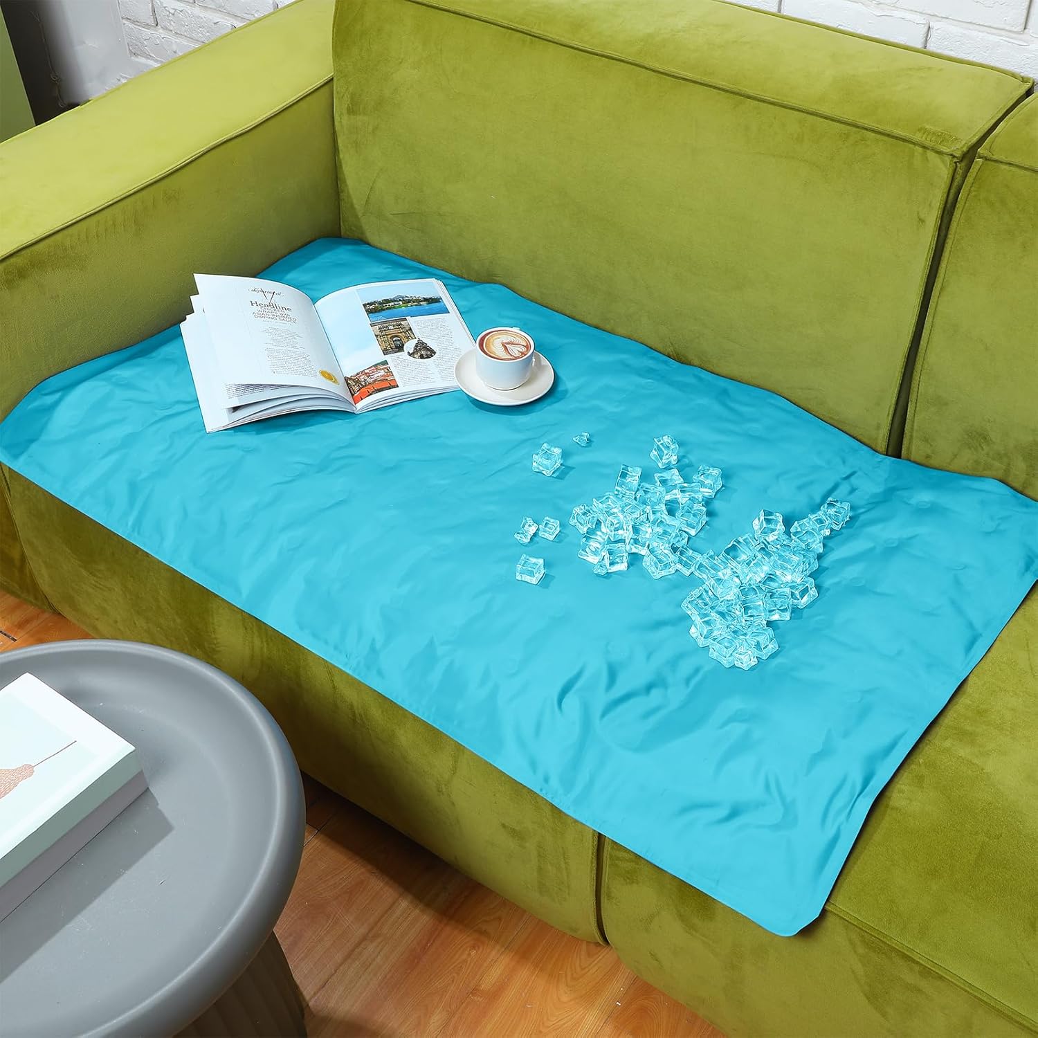 Drydiet Cooling Pad Mat for Bed (48” x 28”) – Gel Cooling Mattress Pad for Sleep, Hot Flashes, Pain Relief, Adults & Pets – No Electricity or Water Needed (Light Blue) - Image 5