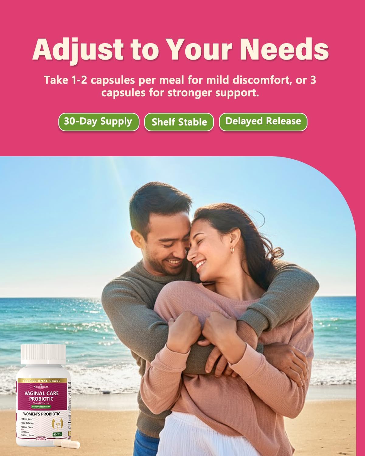 Vaginal Probiotics for Women pH Balance with Prebiotics - 60 Billion CFU for Odor, Yeast & Digestion - Cranberry for Urinary Tract & Hormonal Balance - Vegan & Non-GMO | 90 Capsules - Image 7