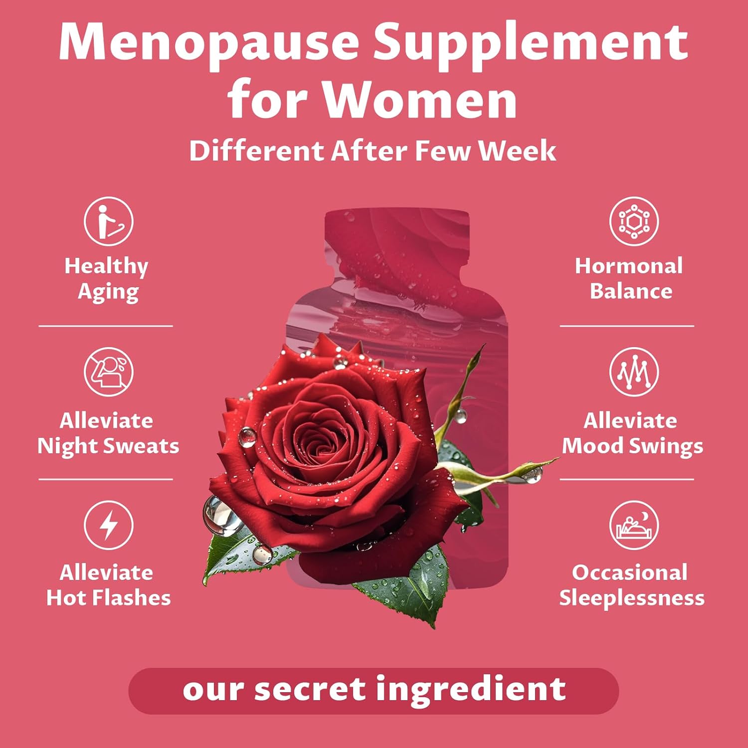 Menopause Supplements for Women- Black Cohosh for Menopause Hot Flashes, Female Hormone Balance, Night Sweats, Mood Swings & Sleep Support with DIM & Chasteberry Potent Extract, 60 Capsules - Image 2