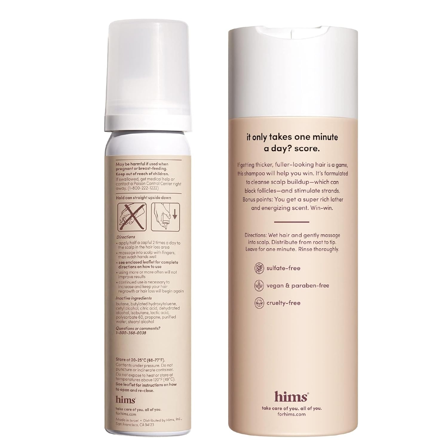 hims Thick Fix Shampoo & 5% Minoxidil Foam Solution Set - Saw Palmetto & Minoxidil Solution - Hair Strengthening & Thickening - Paraben-Free & Vegan - Eucalyptus Grove Scent - Image 2