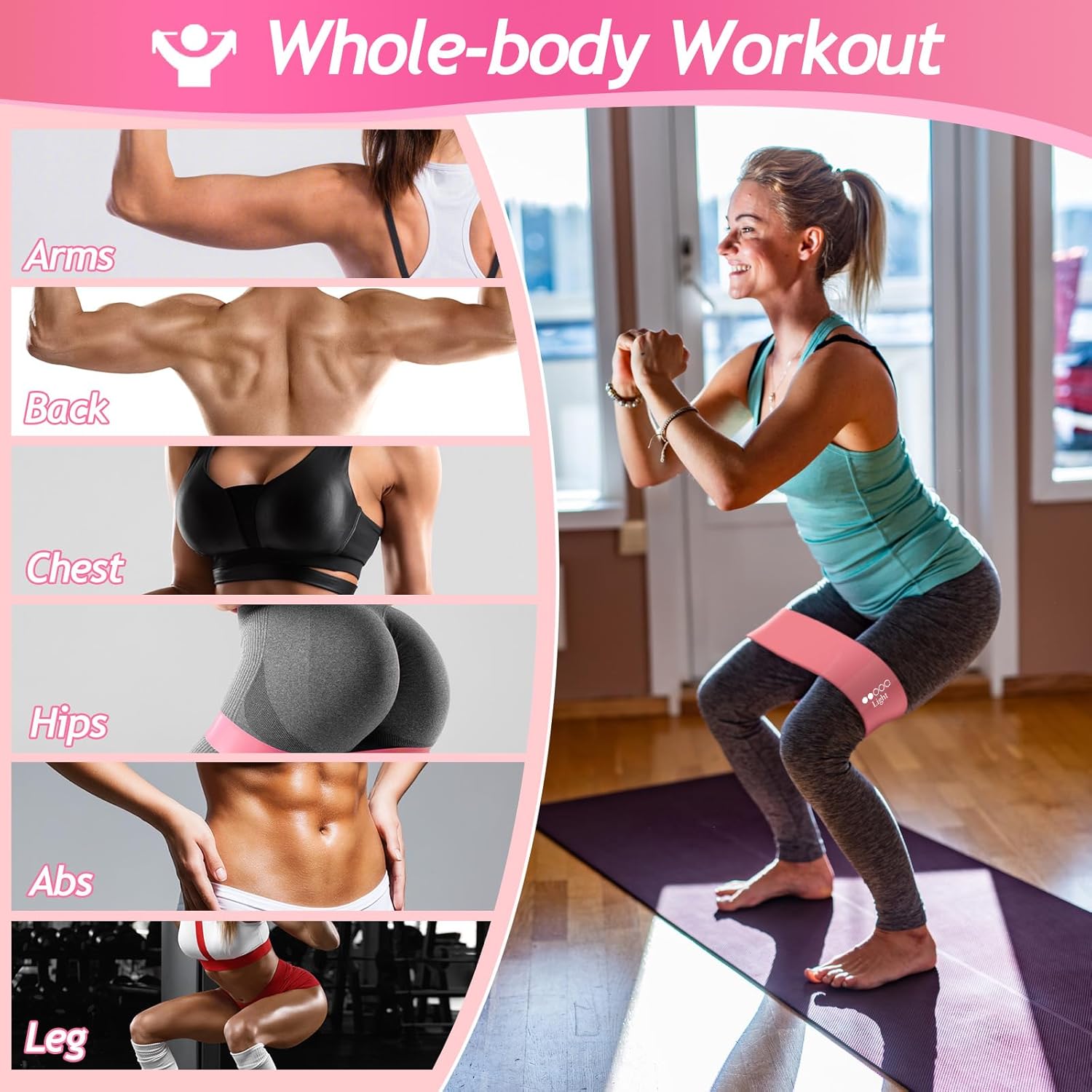 Resistance Bands Set (5 Pack) for Home Workout, Yoga & Fitness Training – Portable Exercise Bands for Strength & Toning - Image 3