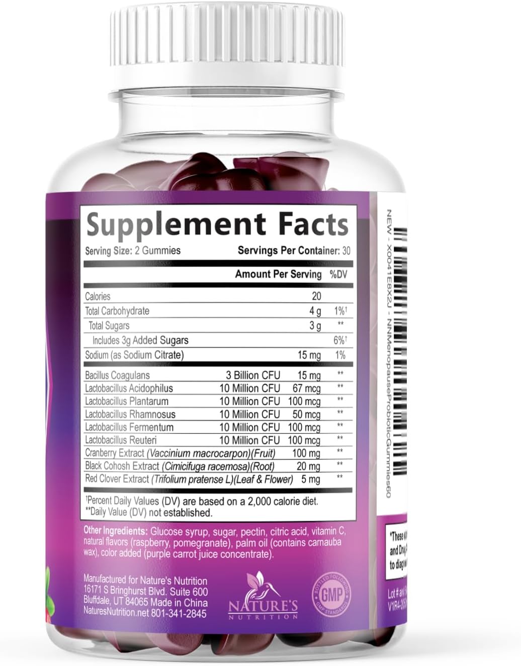 Menopause Supplement Gummies - Complete Women's Probiotics Gummy Supplements - Advanced Menopause Relief for Women with Black Cohosh & Cranberry - Mild Hot Flashes & Night Sweats Support - 60 Gummies - Image 9