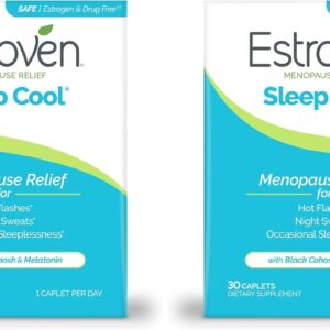 Estroven Sleep Cool for Menopause Relief,30Ct,Sleep Support Supplement With Clinically Proven Ingredients to Relieve Menopause Symptoms,Night Sweats & Hot Flash Relief, Drug-No & Gluten-No (Pack of 2)