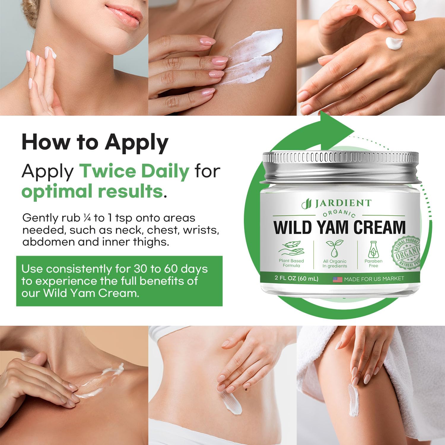 Jardient Wild Yam Cream Hormone Balance: Australia Dr. Barbara O'neill Recommended Organic Formula for Menopause Relief & Menstrual Support Like Hot Flashes Night Sweats - Image 6