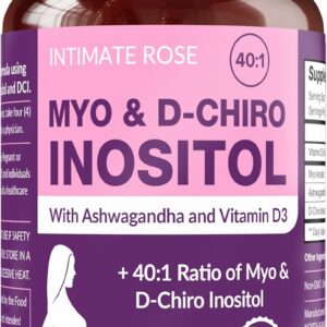 Intimate Rose Myo-Inositol & D-Chiro Inositol Supplement for Women - Hormone Balance & Ovarian Support for Women - Ideal 40:1 Ratio, Vitamin D3 + Ashwagandha