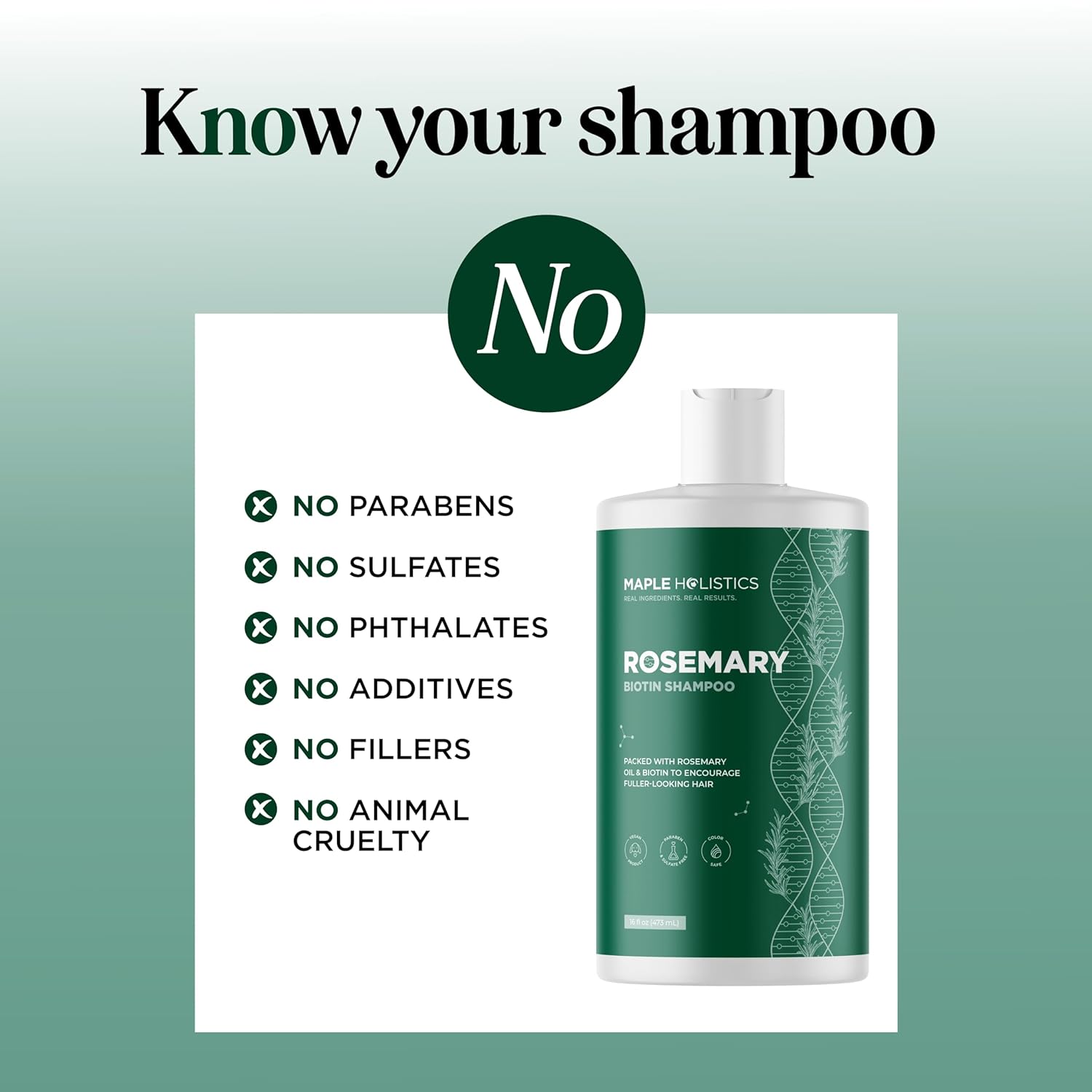 Volumizing Biotin and Rosemary Shampoo - Vegan Rosemary Biotin Shampoo for Thinning Hair for Women and Men with Nourishing B Vitamins & Tea Tree Oil - Paraben Silicone & Sulfate Free (16 Fl Oz) - Image 8
