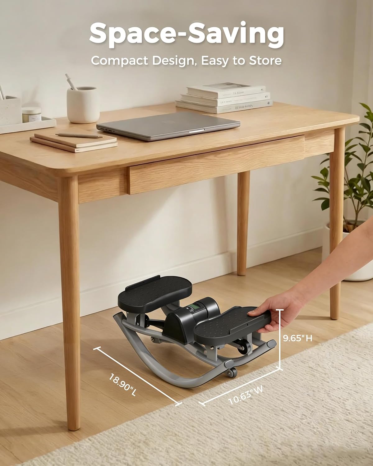FineWay Upgraded Rock Stepper 2.0 for Exercise at Home, Rocking Stepper Side to Side, Low-Impact Knee-Friendly Exercise Machine with Resistance Bands, LCD Monitor & 330 LBS Capacity, Full Body Workout - Image 8