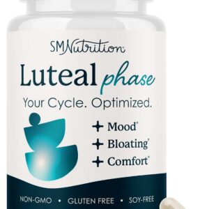 Luteal Phase Support Supplement | Bloating, Mood, Hormone Balance, Menstrual Regularity & PMS Support | With Chasteberry, DIM & More | Hormone Harmony for Women | Gluten-Free & Non-GMO | 60 Ct