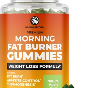Morning Fat Burner Gummies | Weight Loss for Women & Men | Appetite Suppressant & Metabolism Booster | Thermogenic Belly Fat Burner with Green Tea, Garcinia, Green Coffee Bean & More | 60 Gummies
