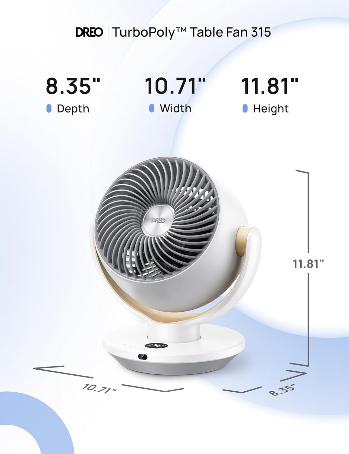 DREO Fan for Bedroom, Desk Air Circulator Fans with Remote, 11 Inch Table Fan for Whole Room, 65ft Powerful Airflow, 120° Vertical Manual and 90° Oscillating, 4 Speeds, 8H Timer, 25dB Quiet, Home - Image 8