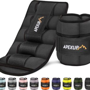 APEXUP Adjustable Ankle Weights for Women and Men, Modularized Leg Weight Straps for Yoga, Walking, Running, Aerobics, Gym, Physical Therapy