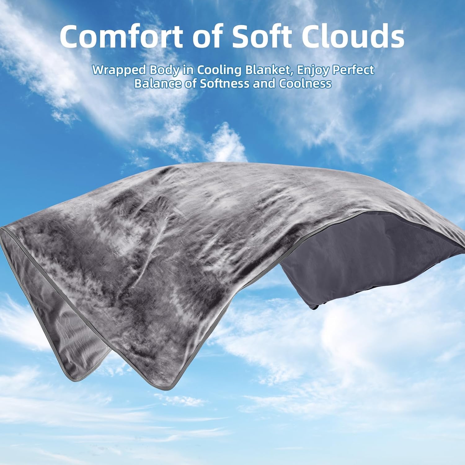 inhand Cooling Blanket Queen Size (90"x90"), Cooling Blankets for Hot Sleepers, Absorbs Heat to Keep Adults Cool For Summer Nights Sweats, Thin Cold Lightweight Blanket for Couch Bed, All Season Use - Image 5