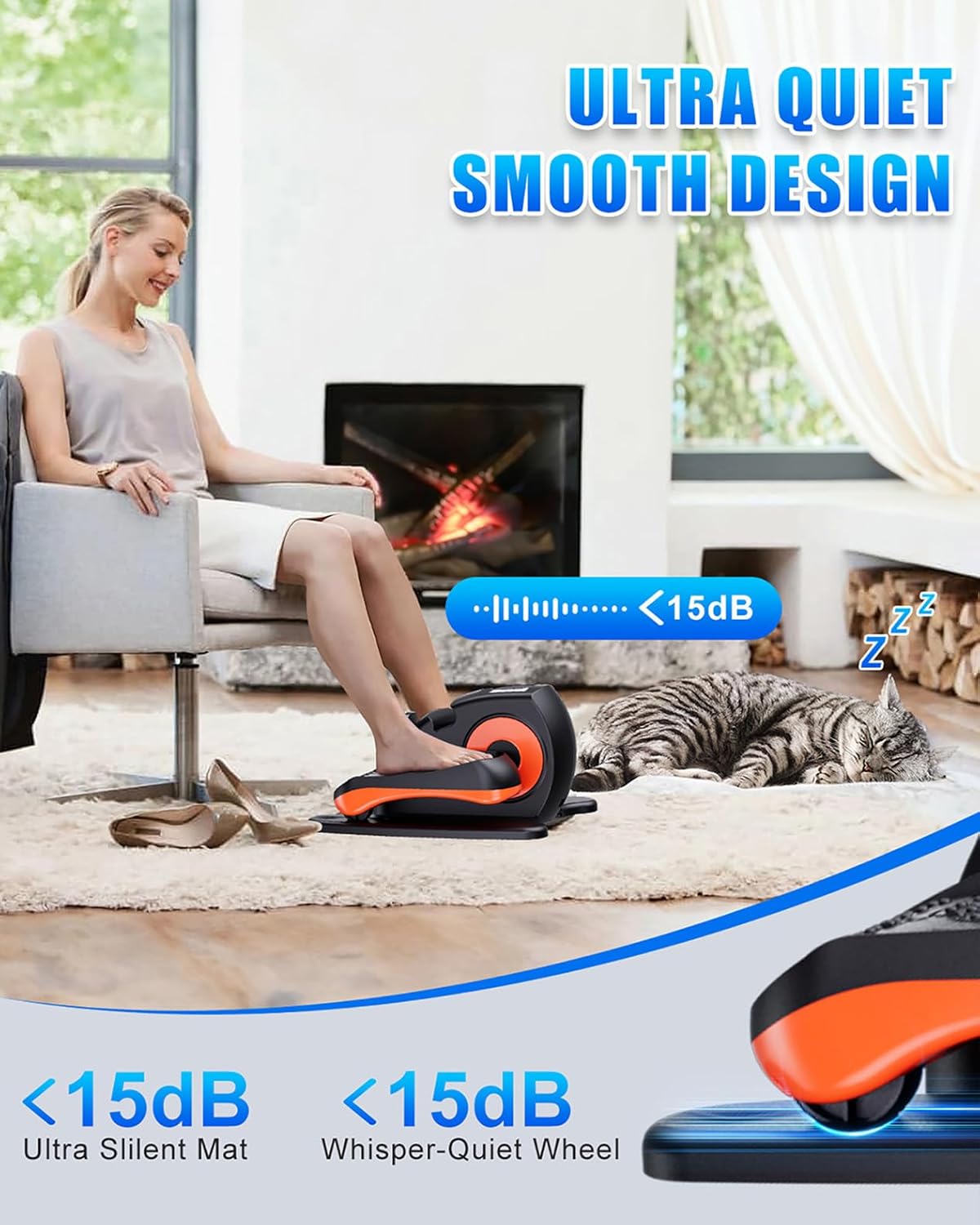 Putnen Under Desk Elliptical Machine, Electric Elliptical Leg Exerciser for Seniors with 12 Adjustable, Portable Quiet Elliptical Exercise Machine, Seated Pedal Exerciser with Remote Control - Image 5