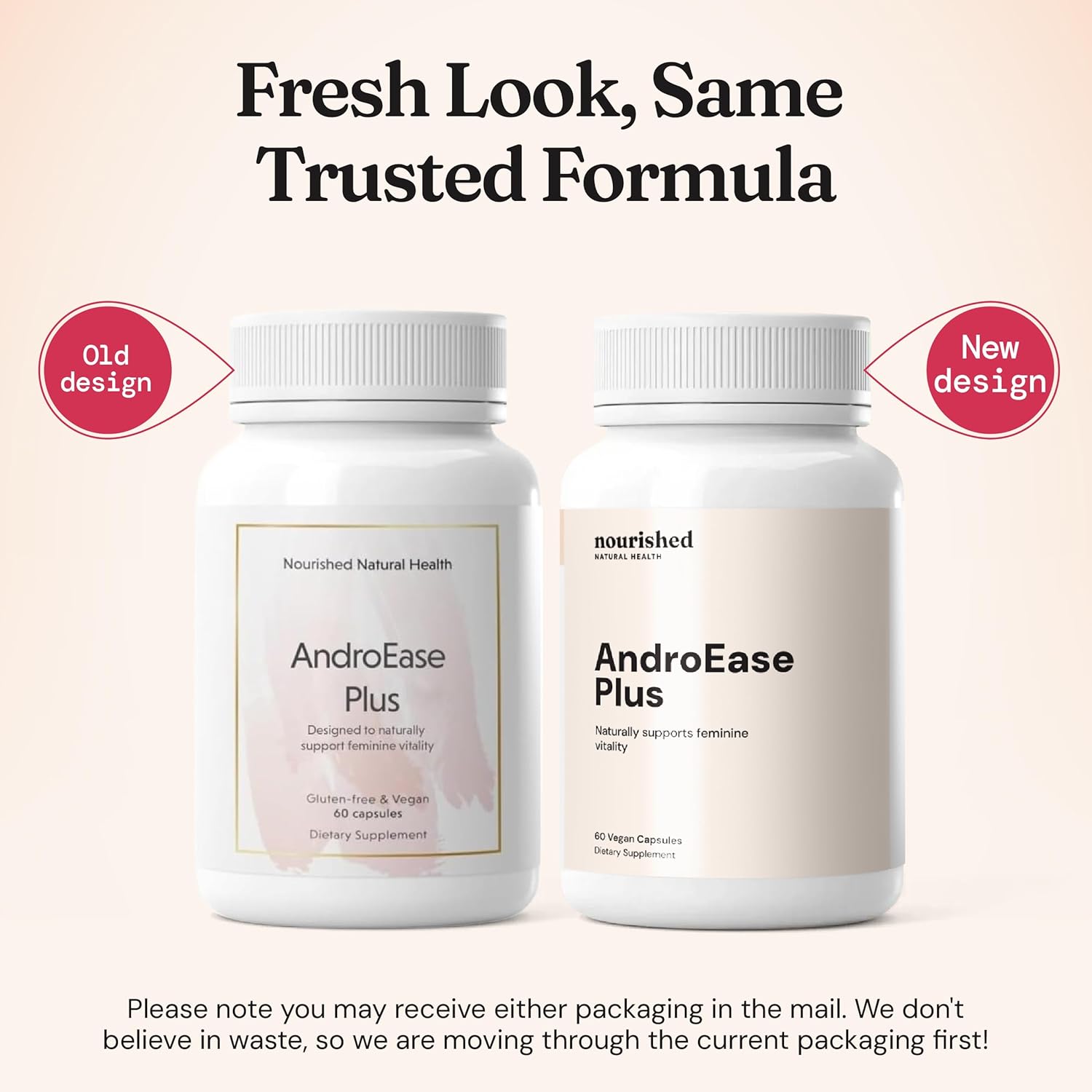 Nourished AndroEase Plus - Vegan Hormone Balance for Women - Zinc, Reishi, Green Tea and Saw Palmetto for Women - for Energy, Vitality, Facial Hair and Daily Wellness - 60 Capsules, Made in USA - Image 2