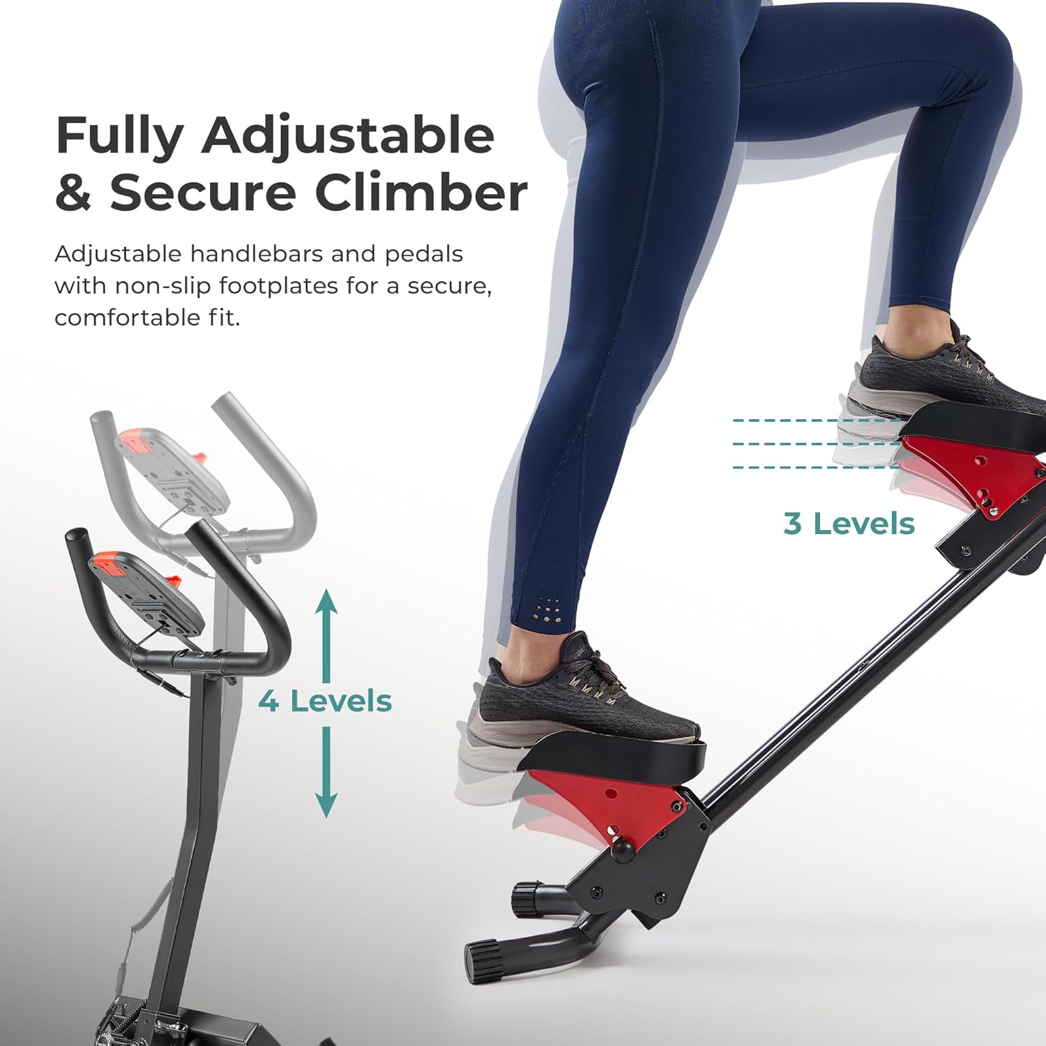 Sunny Health & Fitness Smart Foldable Cardio Stair Stepper, Vertical Climber Exercise Machine for Home Workout, Extended Step Range, 330 lbs. Max Weight, Connection w/Free SunnyFit App – SF-S024035 - Image 5