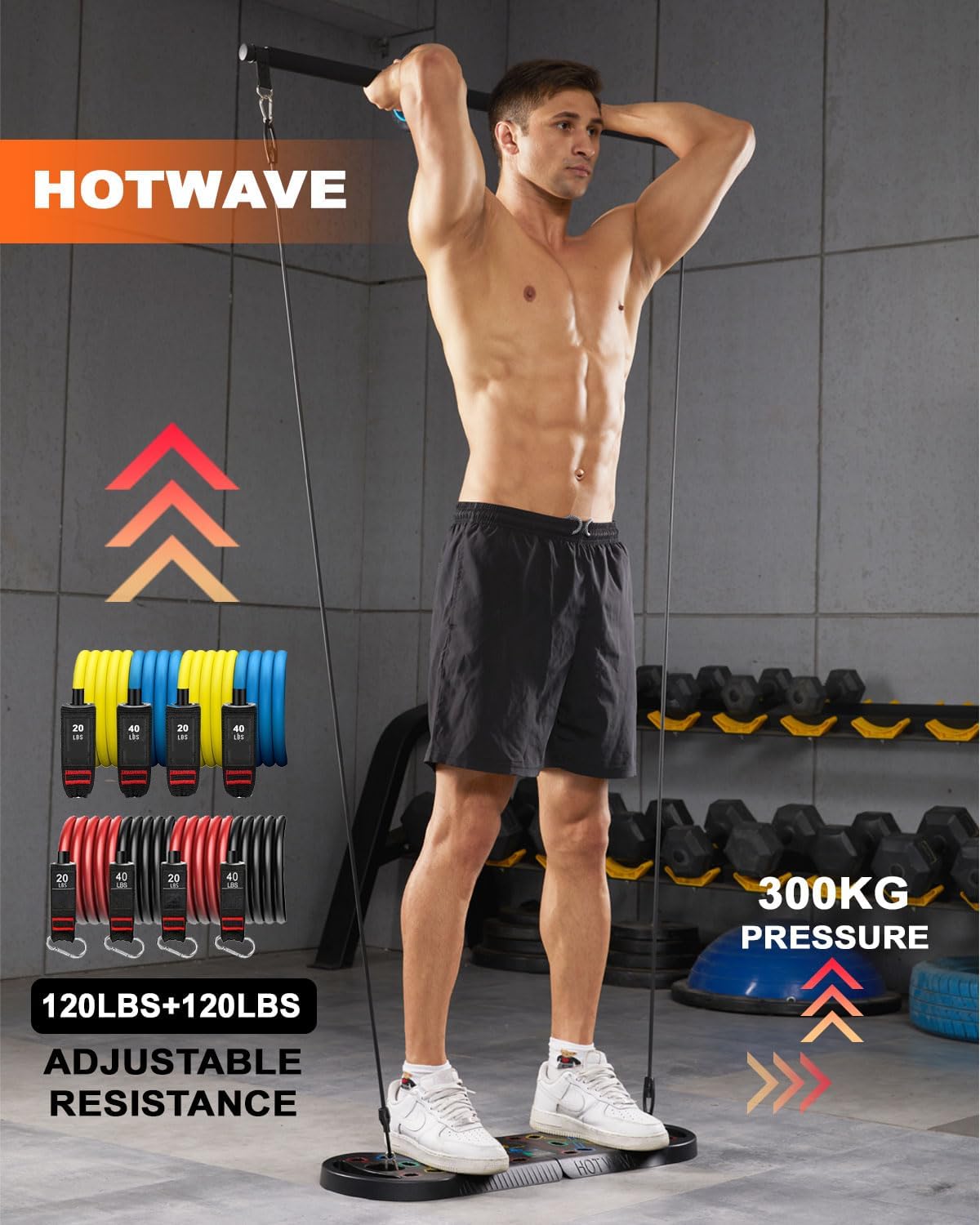 HOTWAVE Push Up Board Fitness, Portable Foldable 20 in 1 Push Up Bar at Home Gym, Pushup Handles for Floor. Professional Strength Training Equipment For Man and Women - Image 5
