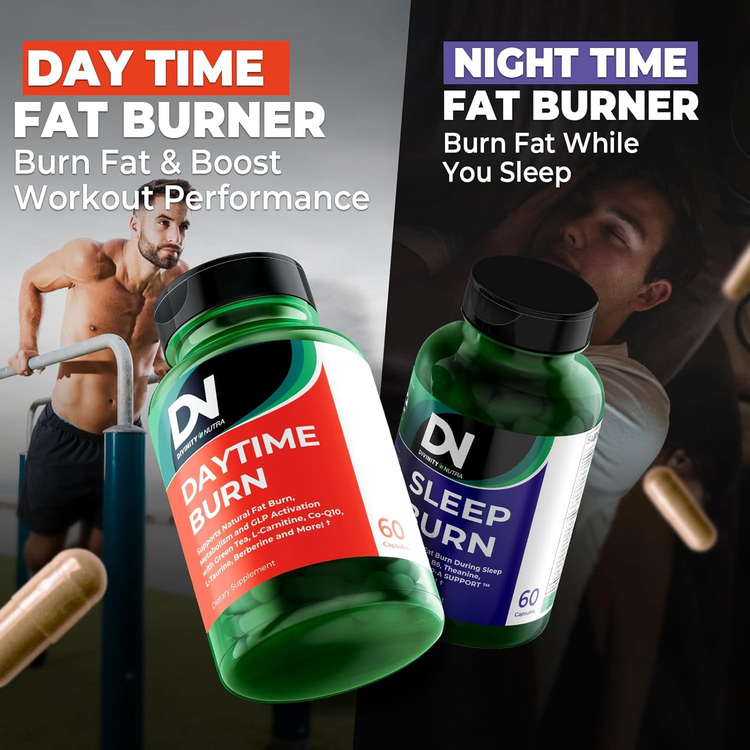 Daytime Fat Burner Supplement for Men & Women,Weight Loss Pills for Women, with Green Tea Extract, Co-Q10, Turmeric, Berberine,Bitter Melon for Metabolism Appetite Support 60 Capsules - Image 6