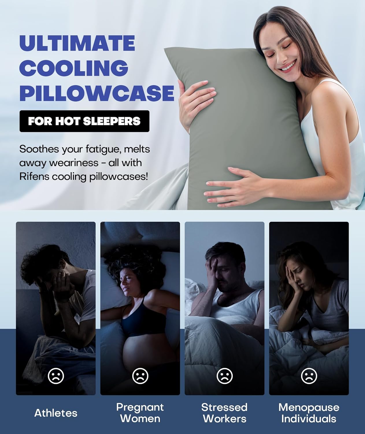 Ice Cooling Pillowcase for Hot Sleepers, Instantly Cool, Stays Cold All Night, Softer Than Silk Pillow Cases, Pillow Covers with Invisible Zipper, Gift for Men & Women - Queen Size, Dark Gray (1 Pack) - Image 6