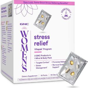 GNC Women's Stress Relief Vitapak, Stress & Cortisol Management, 30 Count