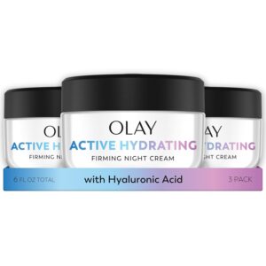 Olay Firming Night Cream (Pack of 3) – Hydrating Anti-Aging Moisturizer for Smoother, Firmer Skin (1.9 oz)