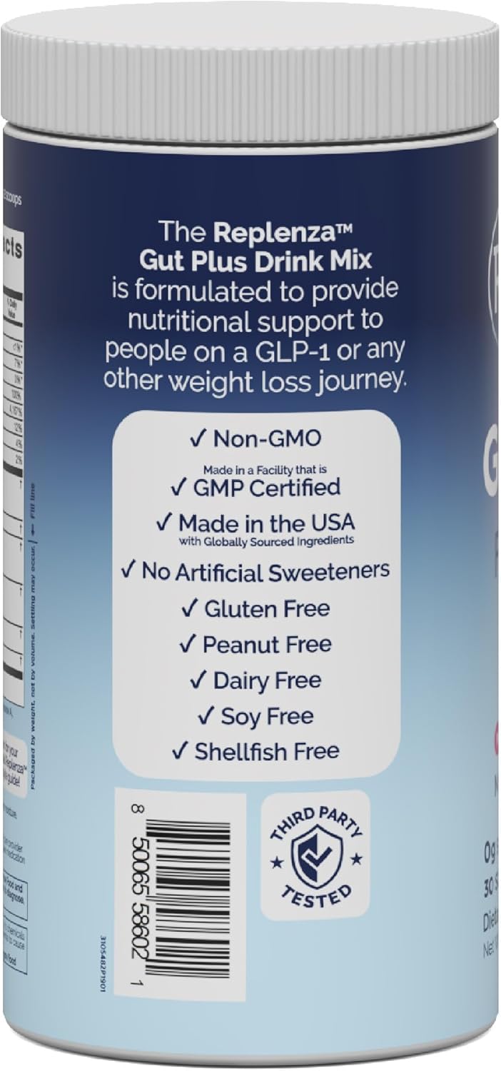 Replenza Daily Replenisher Nutritional Support Powder – Muscle Recovery, Digestive Health & Skin Elasticity Mix of Amino Acids, Prebiotics and Collagen Peptides – Mixed Berry Flavored, 30 Scoops - Image 5