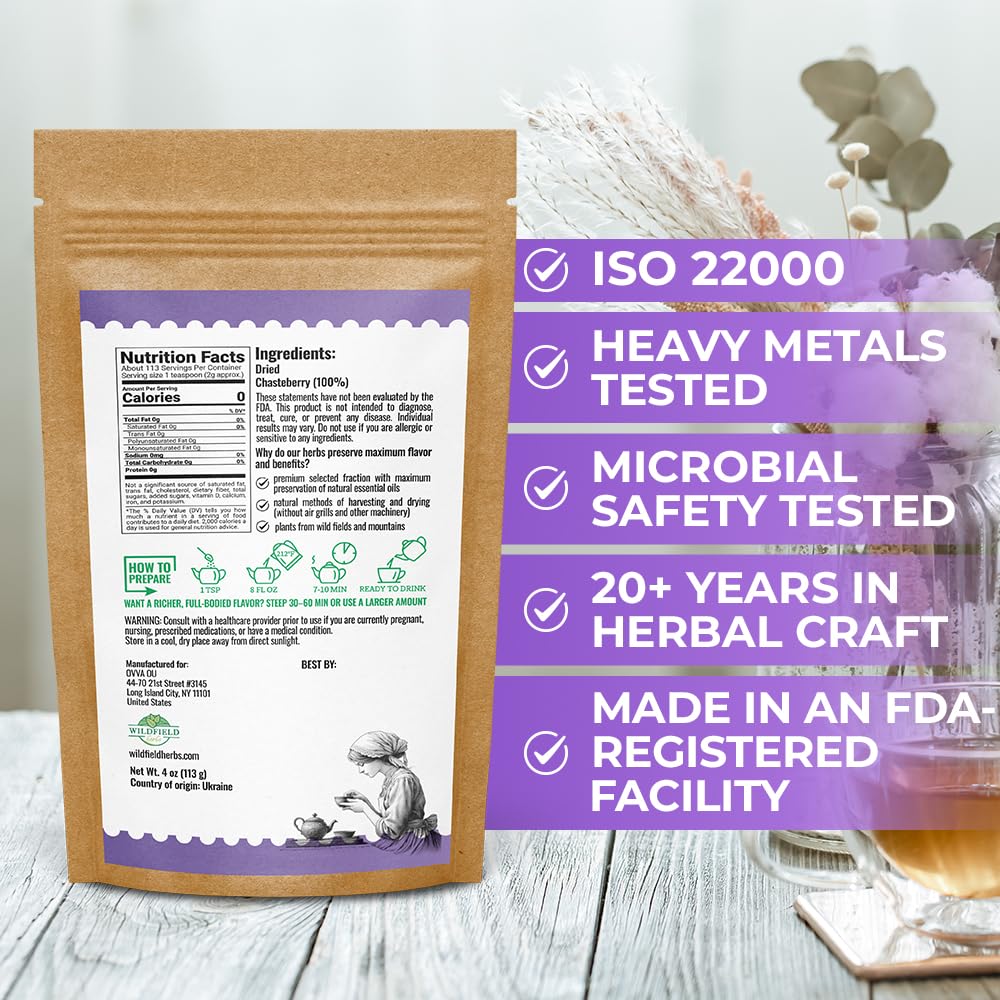 4 oz. Chaste Tree Berry Сhasteberry Tea Chaste Tree Berry Tea Herb (Vitex Agnus-Castus) - 113g Herbal Vitex Sauzgatillo - Image 4