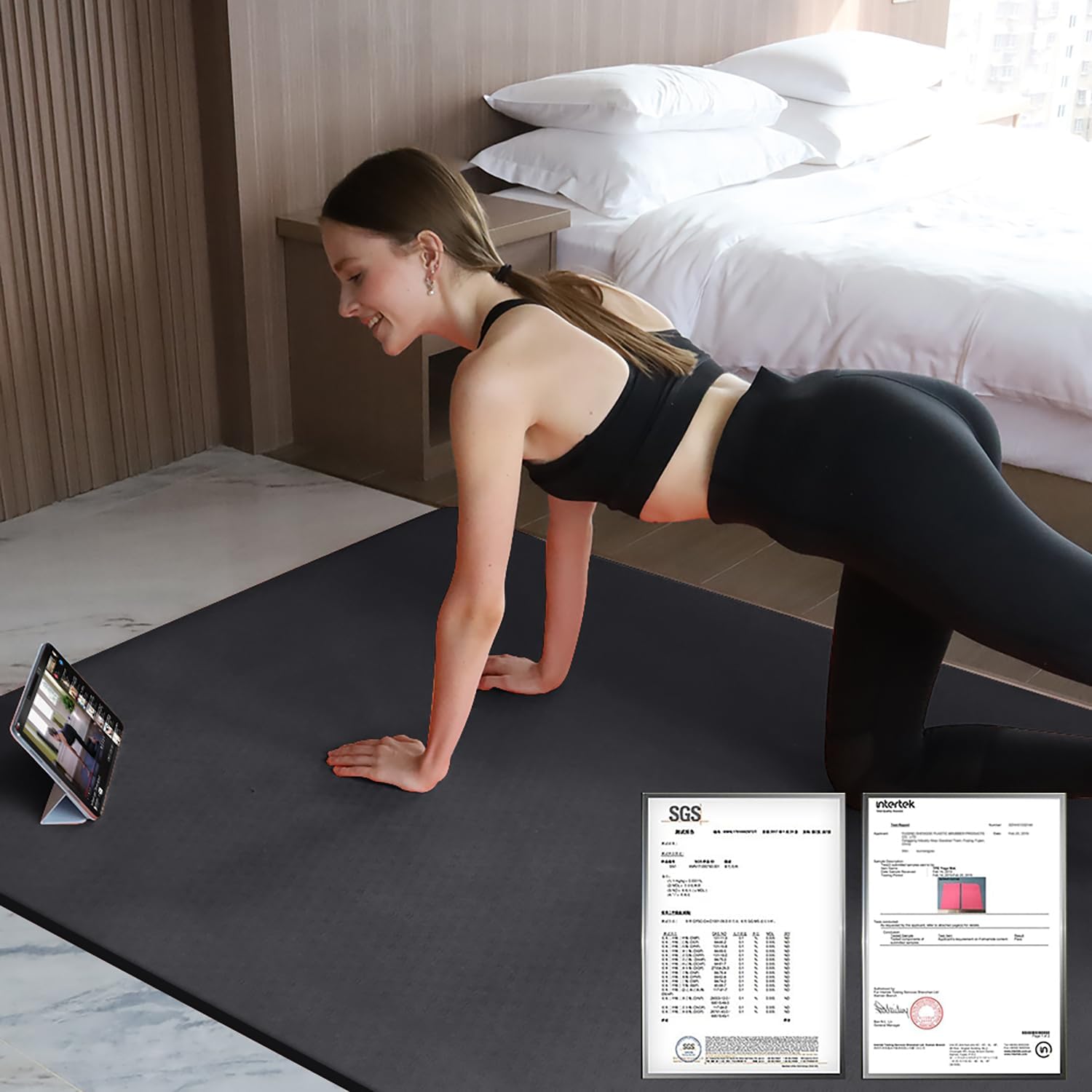 Hatha Yoga Large TPE Yoga Mat 6'x4'x1/2" Extra Thick Non-Slip Exercise Mat - for Yoga Pilates & Home Gym Workouts - Image 3