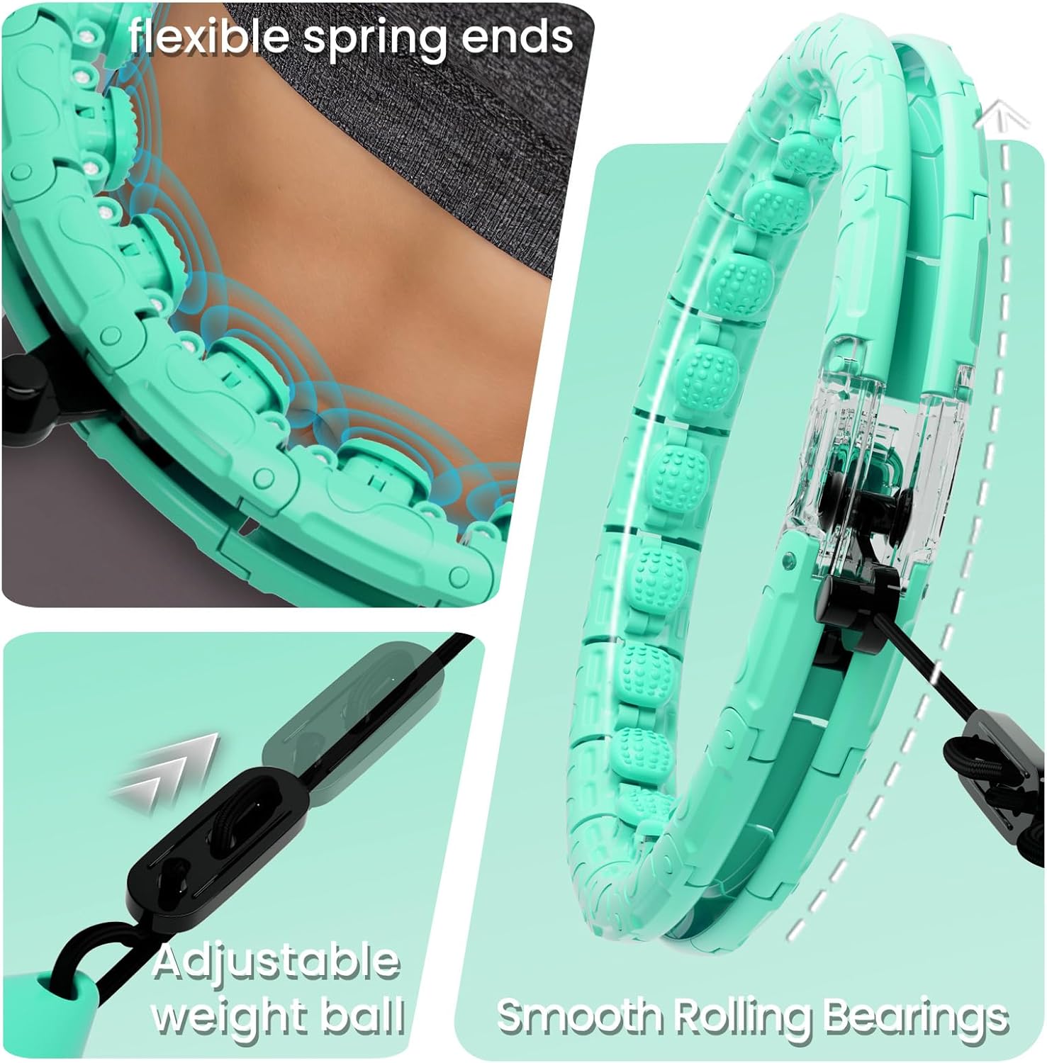 Weighted Hula Infinity Circle Hoops for Weight Loss, Infinity Fitness Hoop Plus Size for Women, Adjustable 30-Link Smart Exercise Circle for Home Workout Abs & Waist Training - Image 3
