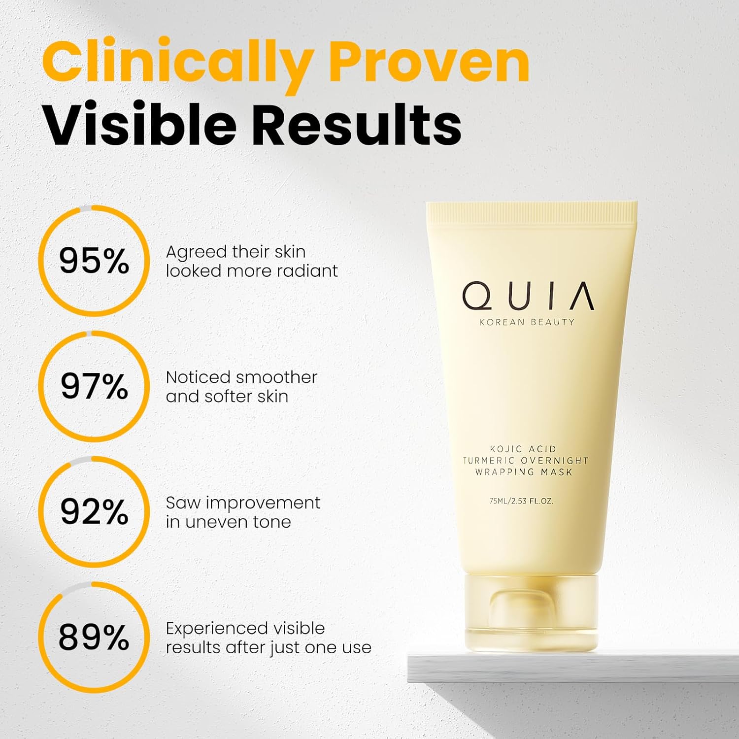 QUIA Turmeric + Kojic Acid Overnight Wrapping Mask – Hydration Mask for Glowing Skin – Evens Tone, Soothes Redness and Improves Skin Texture – Korean Skincare 75ML - Image 6